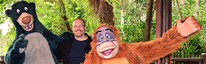 Baloo and King Louie meet and greet at Animal Kingdom in Walt Disney World