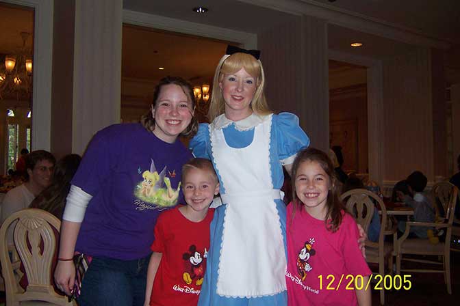 Alice in Wonderland at 1900 Park Fare in the Grand Floridian 2005