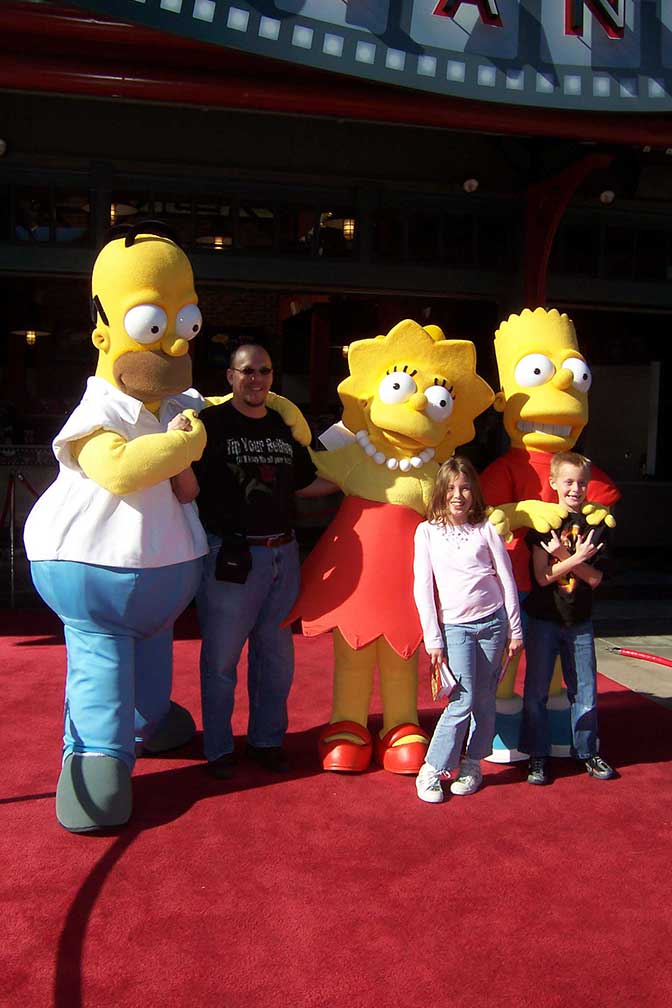 Homer Bart and Lisa Simpson Universal Studios Hollywood 2007