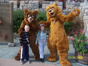 Walt Disney World, Epcot Characters, Canada Pavilion, Koda and Kenai from Brother Bear