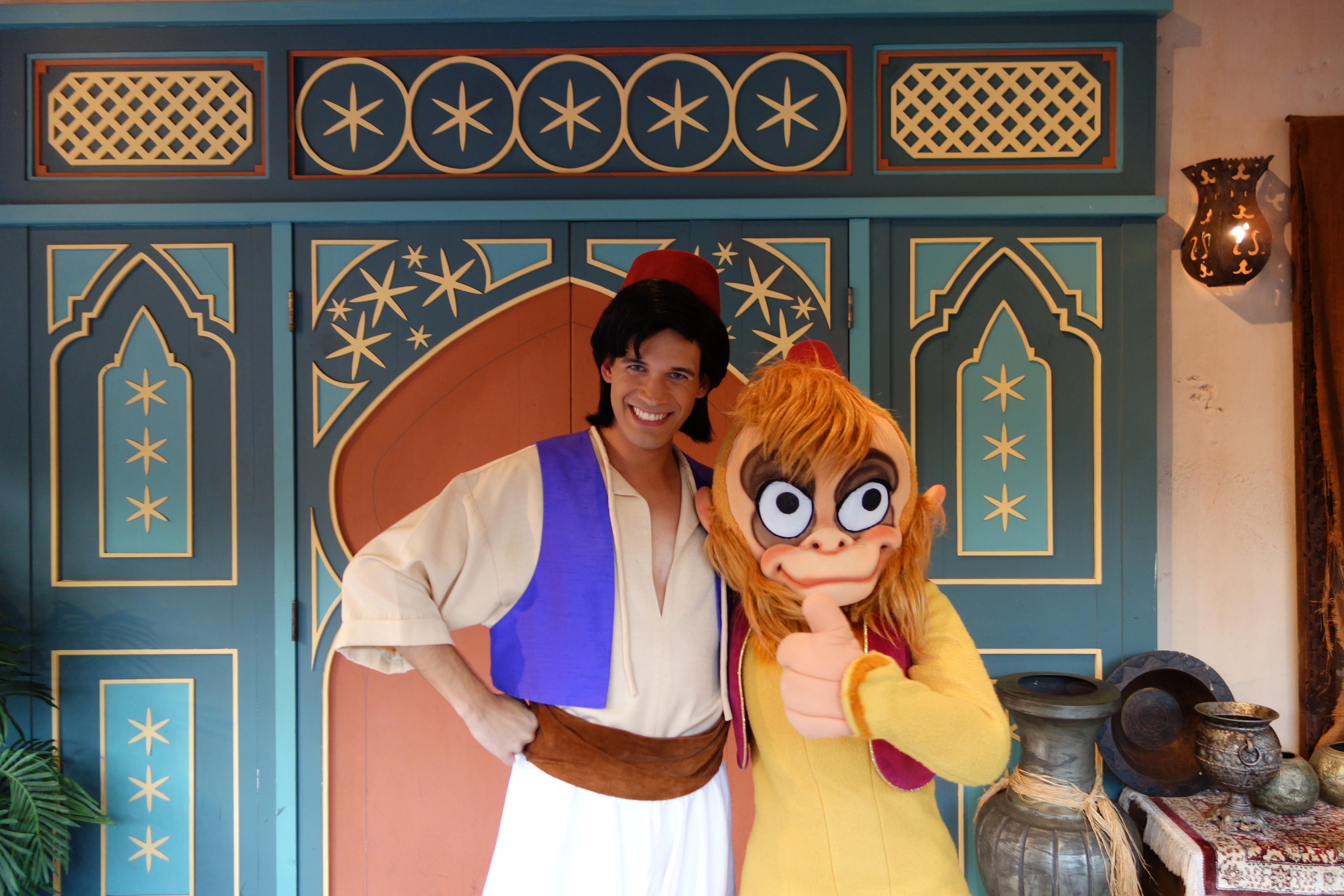 Abu and Aladdin at Mickey's Not So Scary Halloween Party in the Magic Kingdom Disney World Character meet and greet 2012