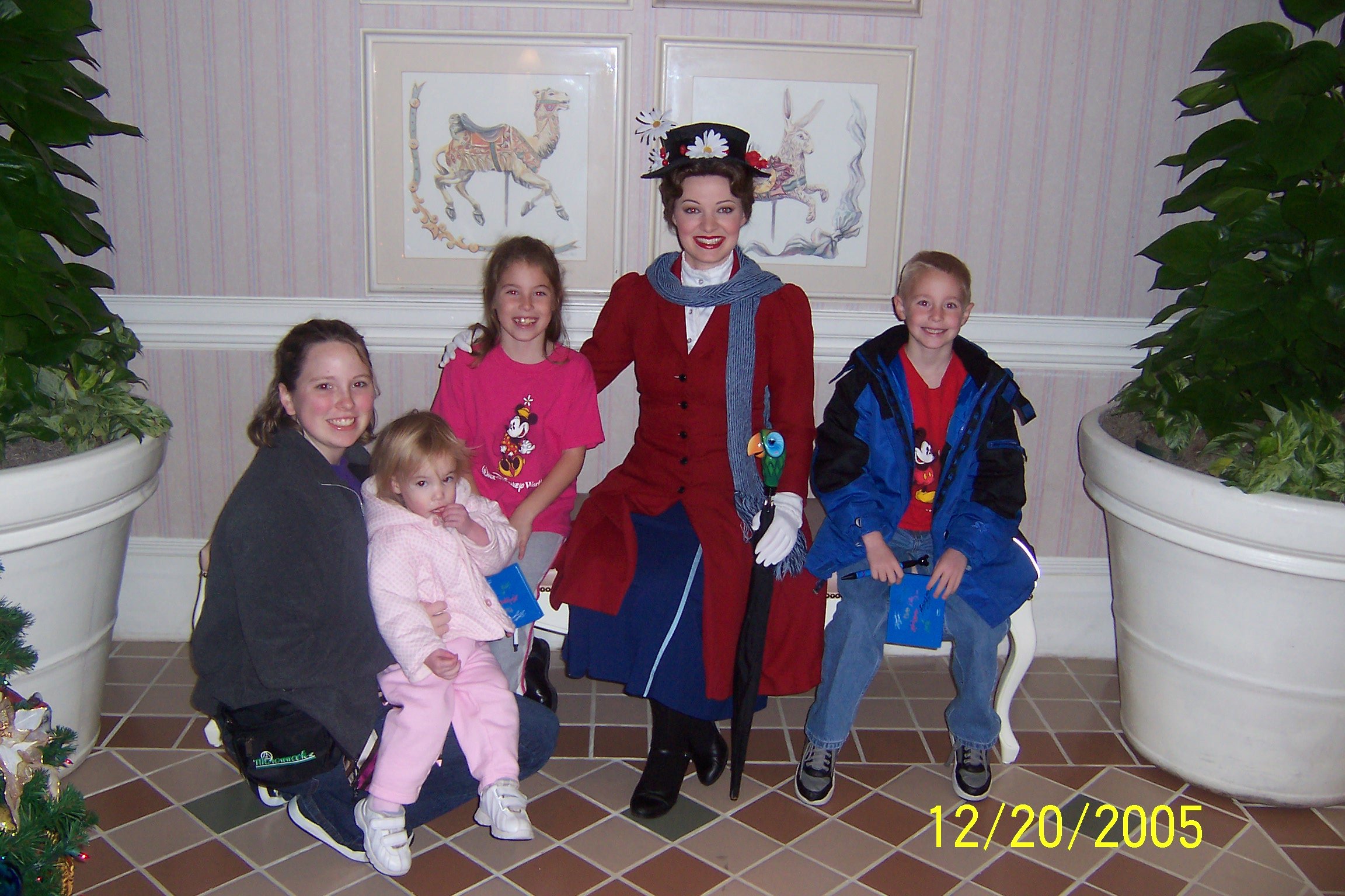 Mary Poppins in her Nanny Poppins winter wear at 1900 Park Fare 2005