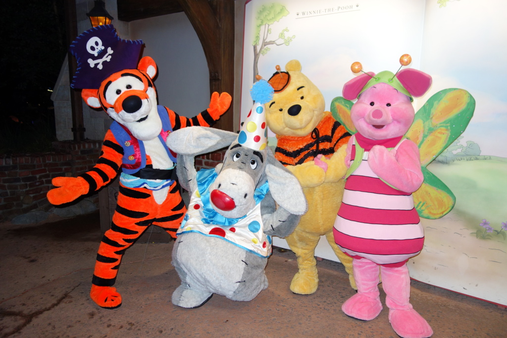 Tigger, Eeyore, Winnie the Pooh and Piglet as they appeared at Mickey's Not So Scary Halloween Party - September 2012