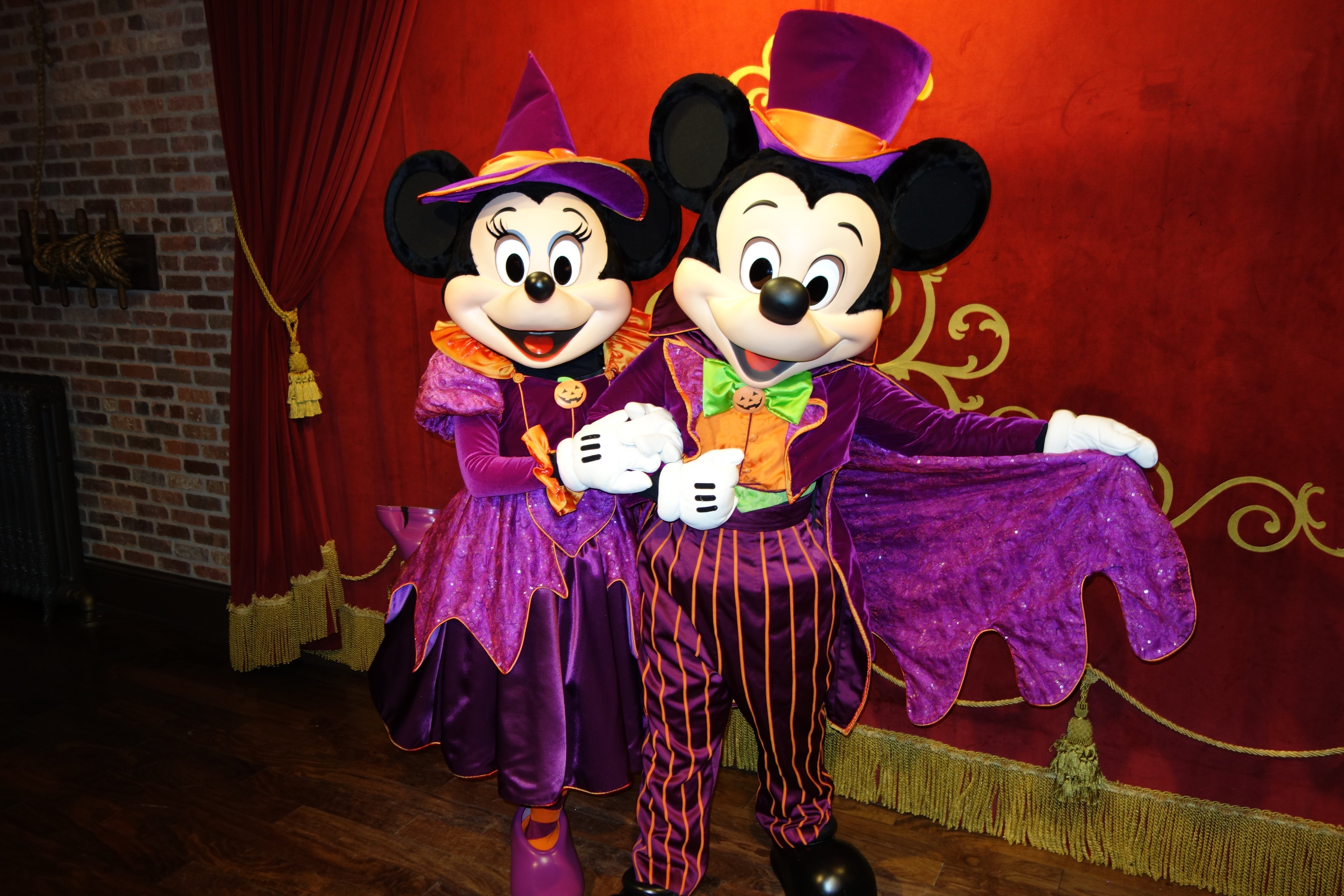Mickey as magician and Minnie as witch at Mickey's Not So Scary Halloween Party - September 2012