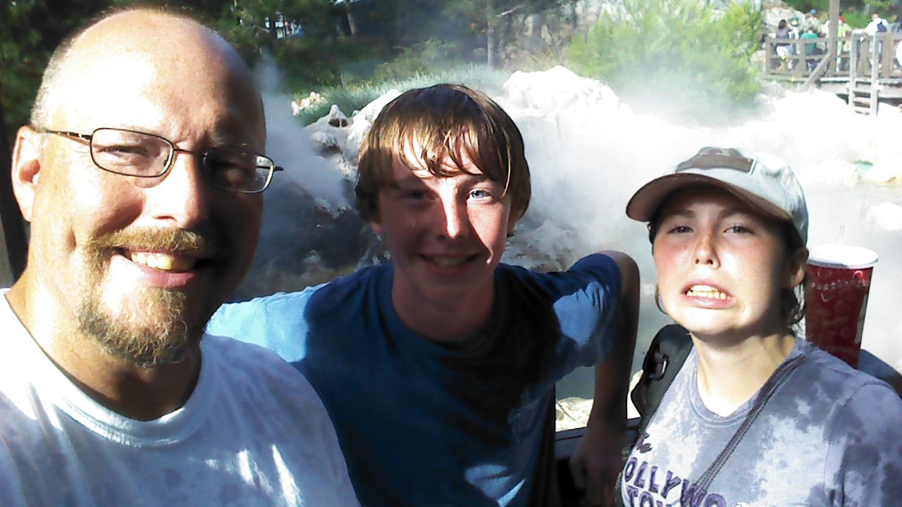 This was our photo after riding Grizzly River the first time.  Wet and cold!