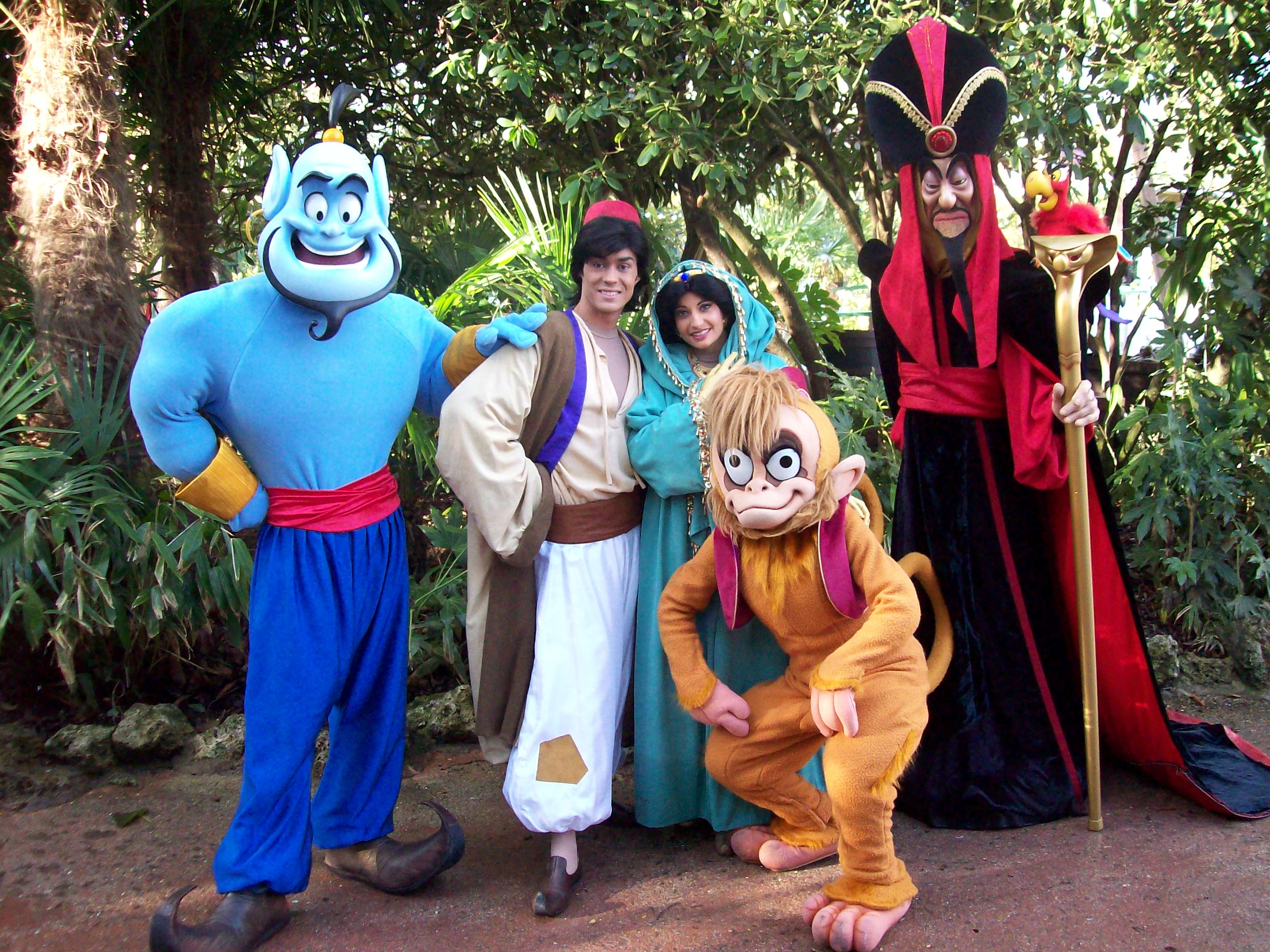 Disneyland Paris, Characters, Aladdin, Jasmine, Jafar, Genie, Abut