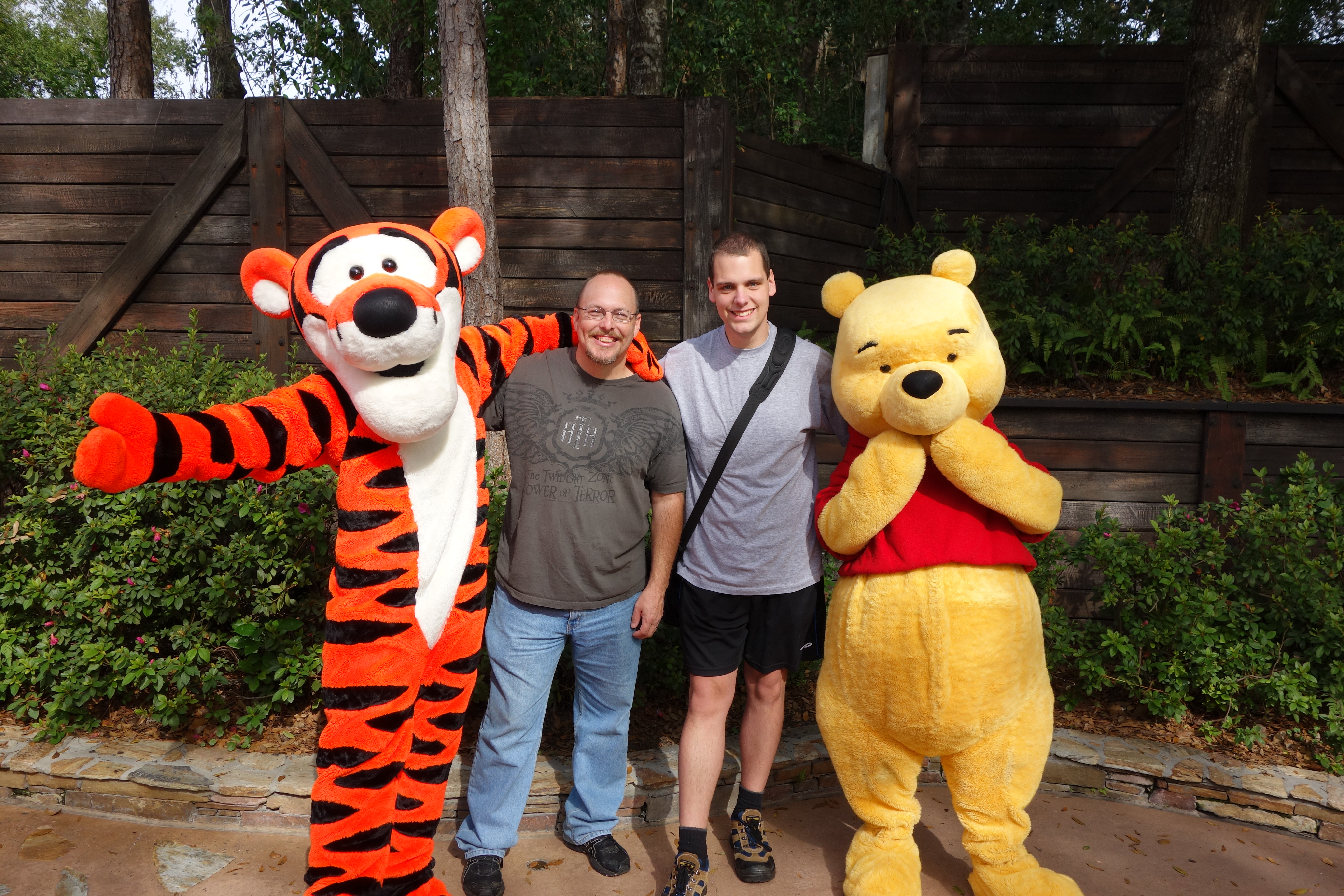 EuroRob and I meeting Winnie the Pooh and Tigger in Frontierland.