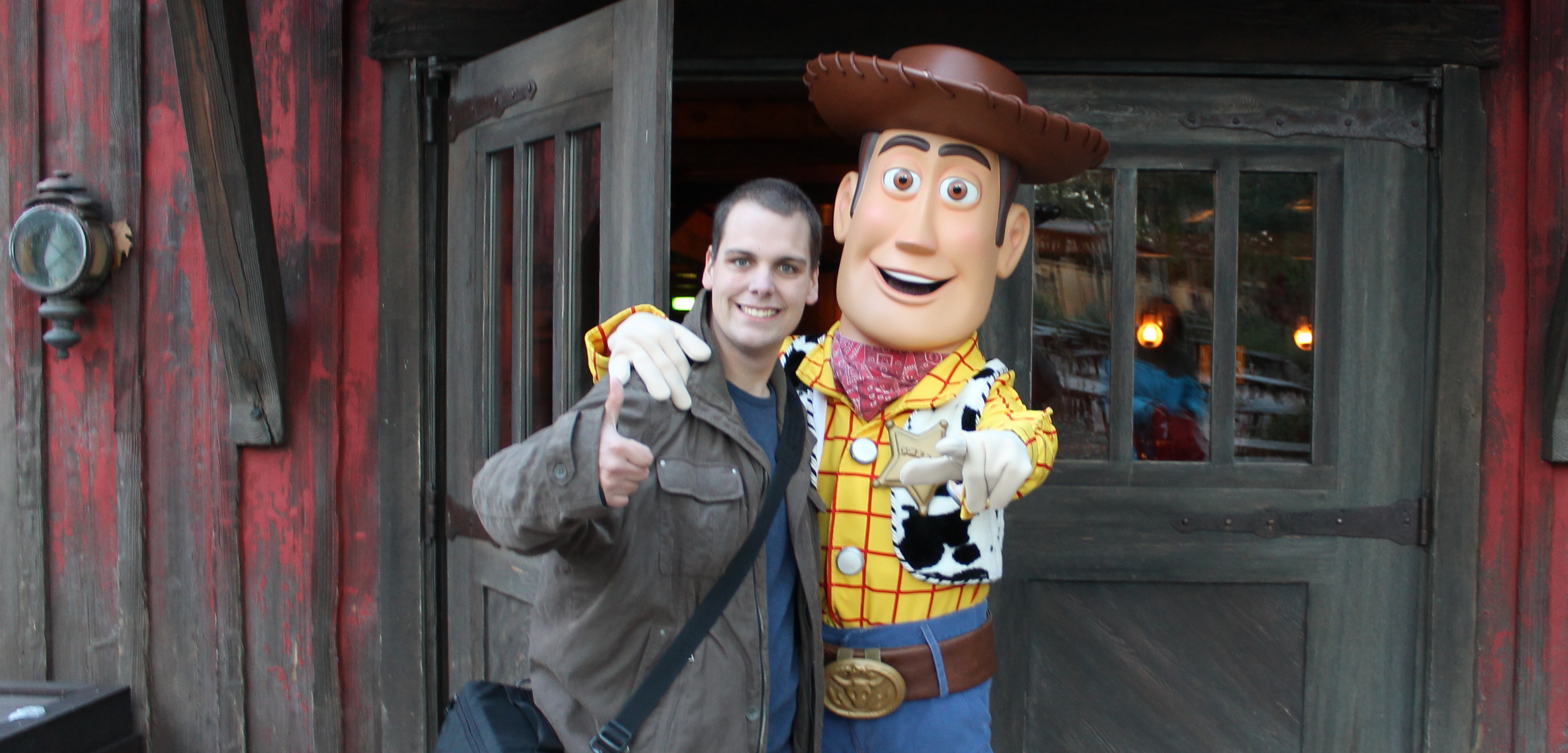 EuroRob with Woody at Disneyland Paris