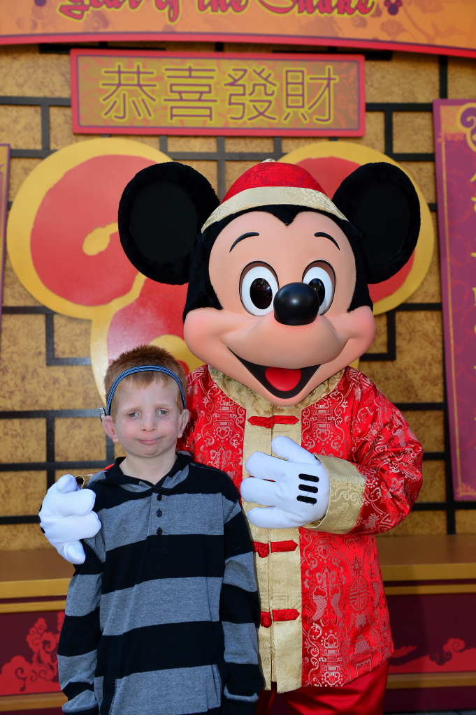 Mickey Mouse in his Chinese New Year Celebration costume.