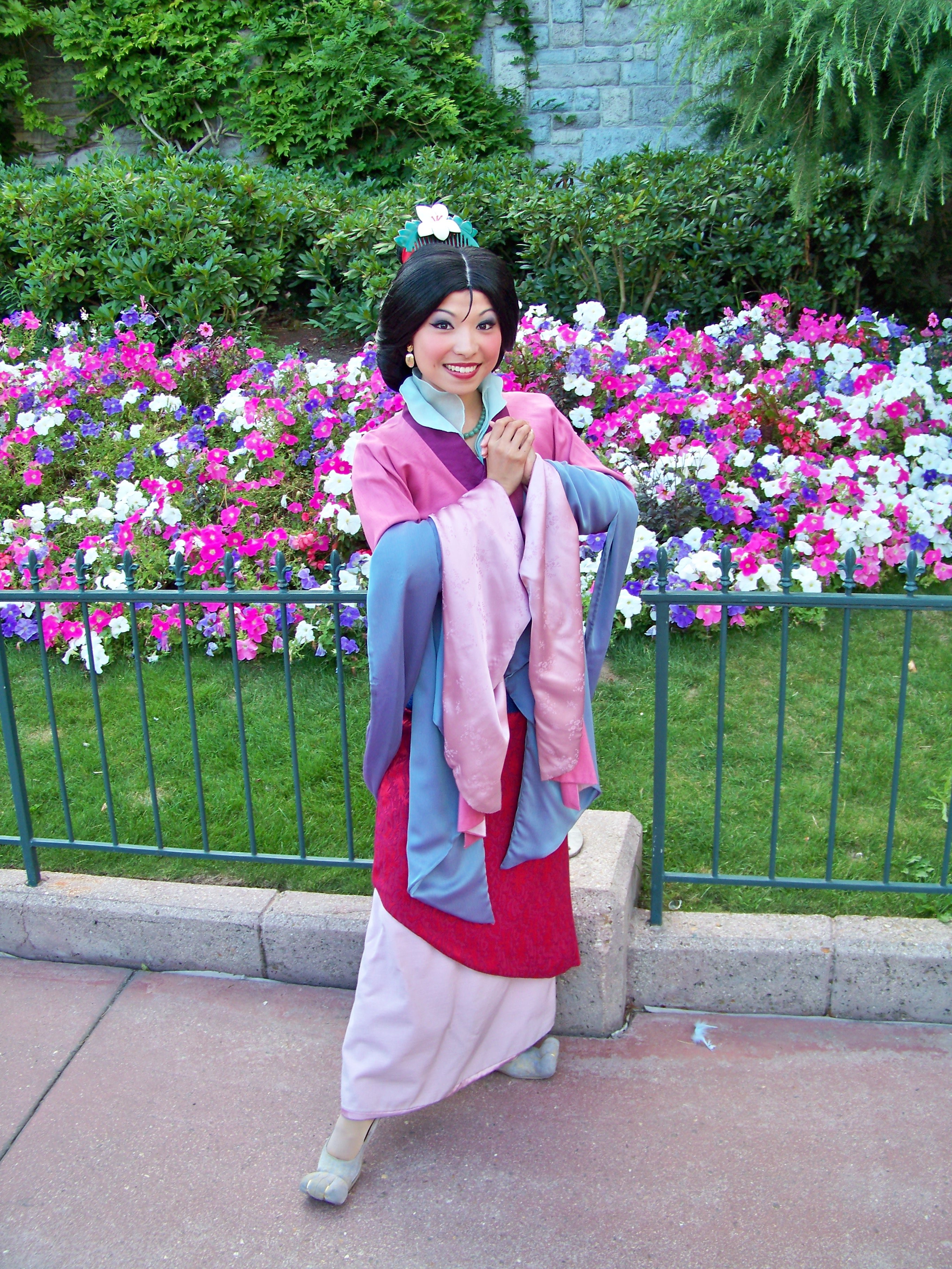 Mulan can be found in the Stars'n'Cars Parade at the Walt Disney Studios almost every day. She also does Meet'n'Greets almost every day at the Walt Disney Studios or Disneyland Park.