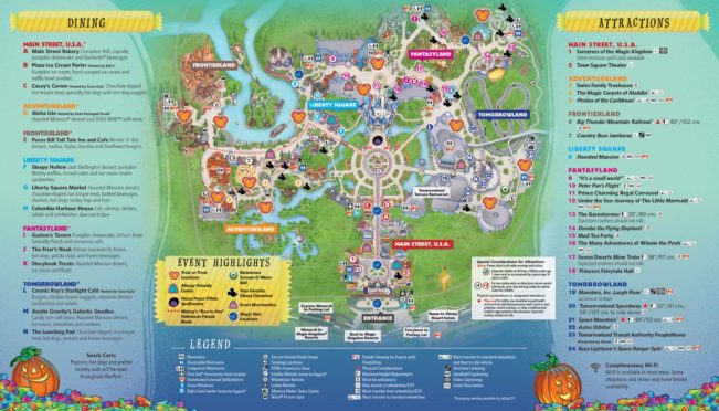 Mickey's Not So Scary Halloween Party Map 2017 Back