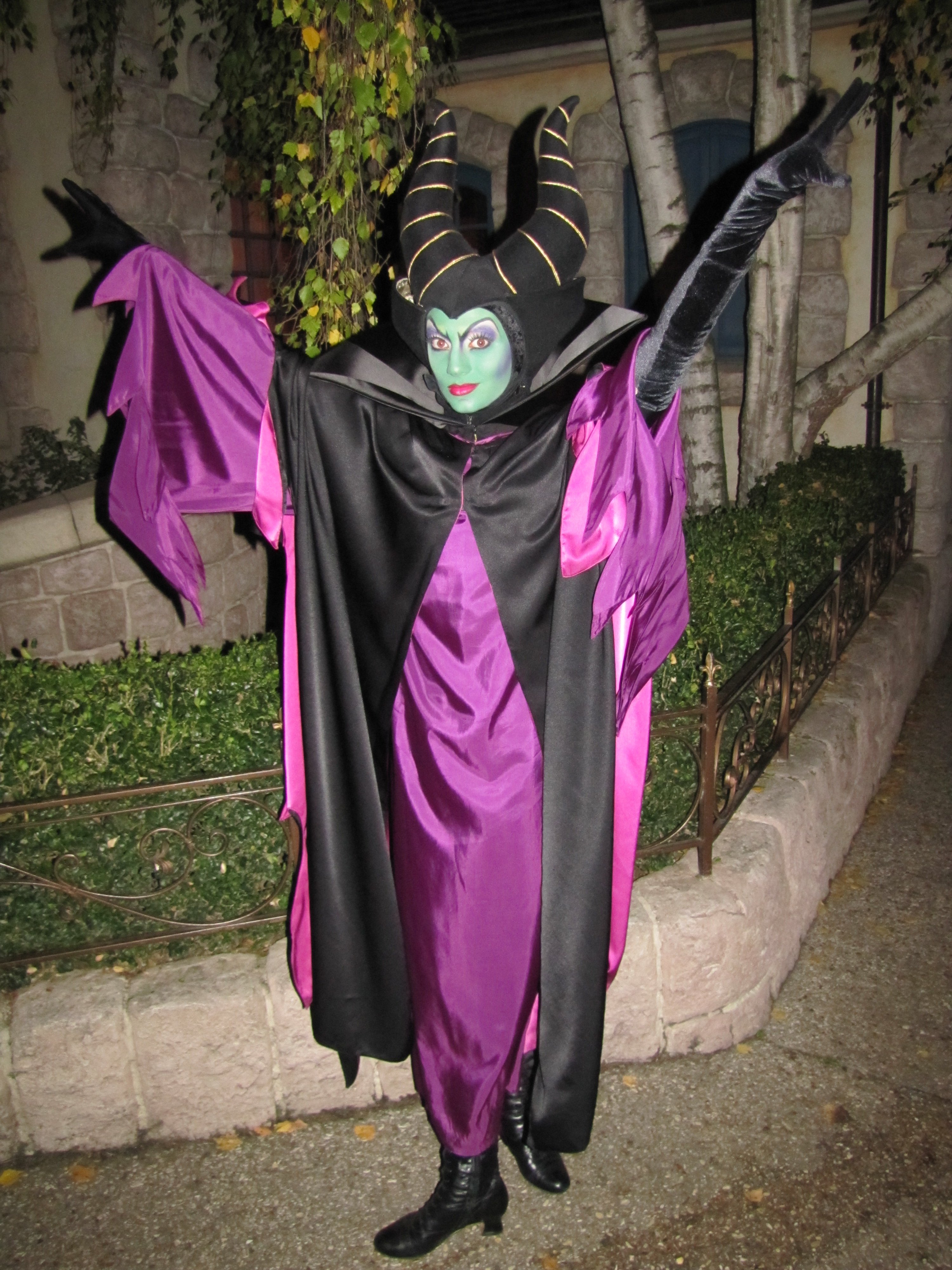 Malificent can be found at Disneyland Paris during the Halloween Season. During this season she is out for meet'n'greets almost every day.