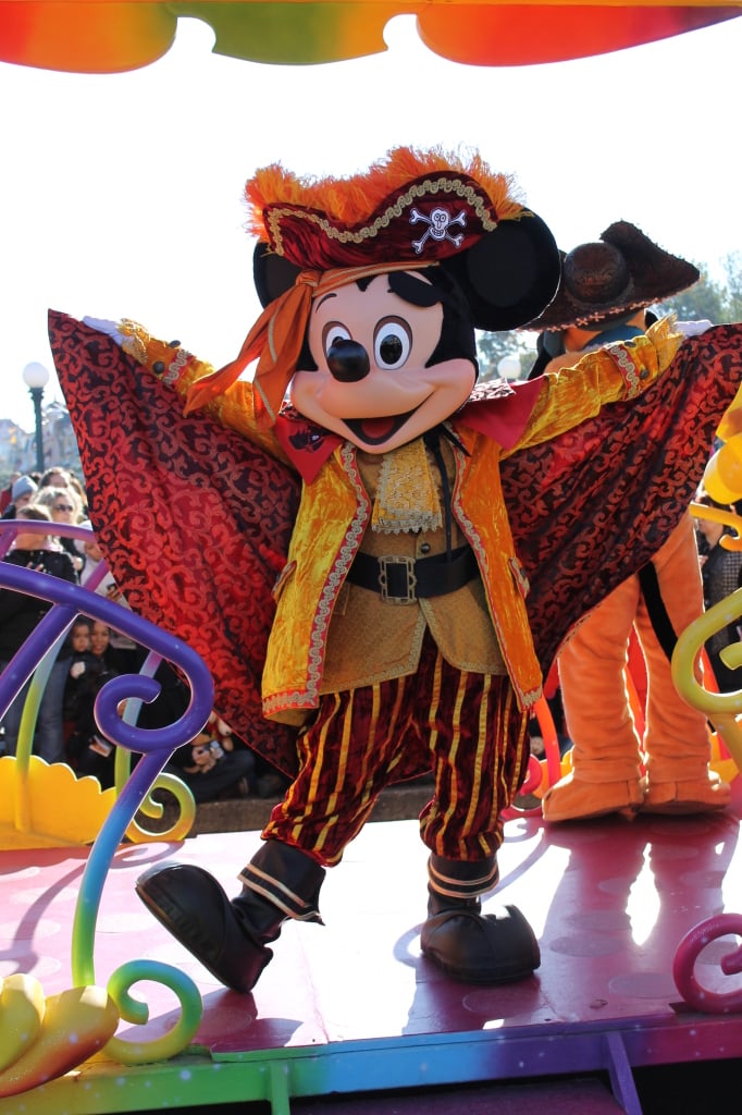 Mickey Mouse in Halloween Pirate costume at Disneyland Paris
