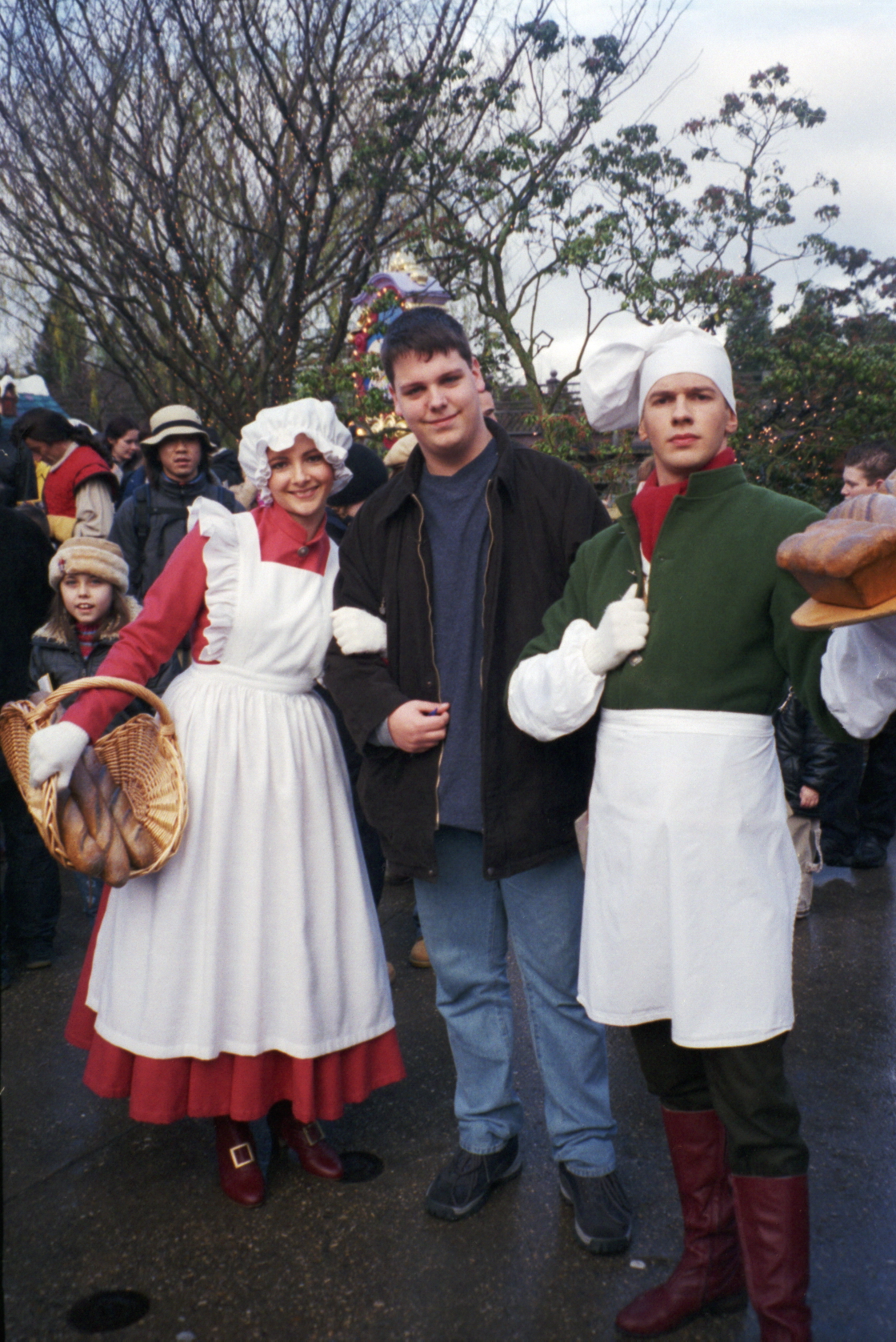 During Christmas Season 2002/2003 and 2003/2004 a small show was held in Belle's Village in Fantasyland. The show featured Belle, Gaston and a couple of the village people including the Baker and his wife. After each show they would do Meet'n'Greets with guests.