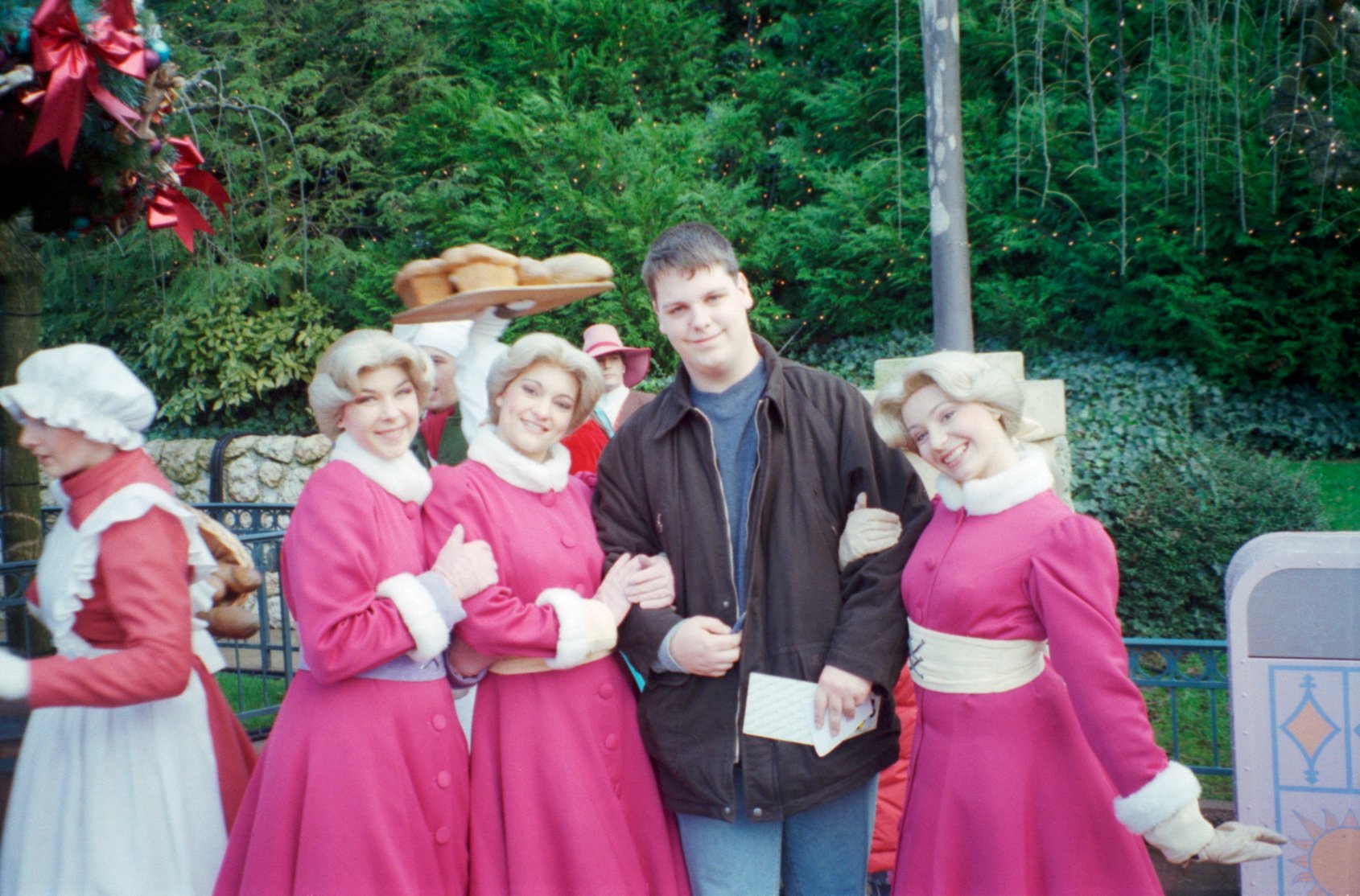 During Christmas Season 2002/2003 and 2003/2004 a small show was held in Belle's Village in Fantasyland. The show featured Belle, Gaston and a couple of the village people including The Bimbettes. After each show they would do Meet'n'Greets with guests.