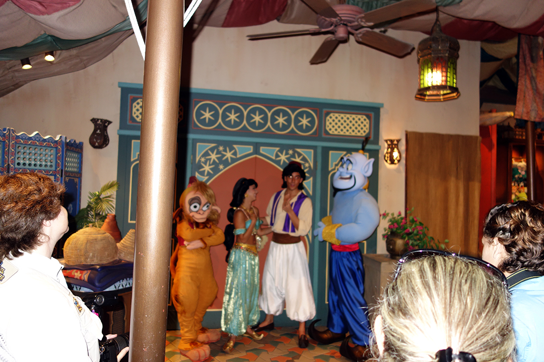 Aladdin, Jasmine, Genie and Abu at 11:05 PM