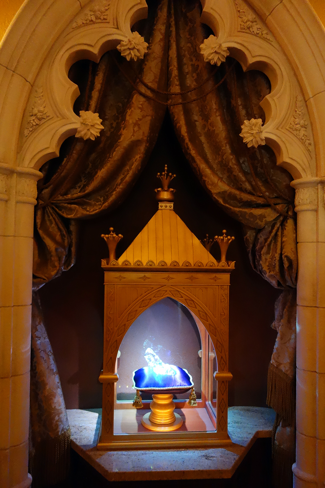 The glass slipper from the movie Cinderella