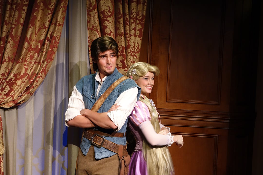 Princess Fairytale Hall Walt Disney World Magic Kingdom Rapunzel and Flynn (1)