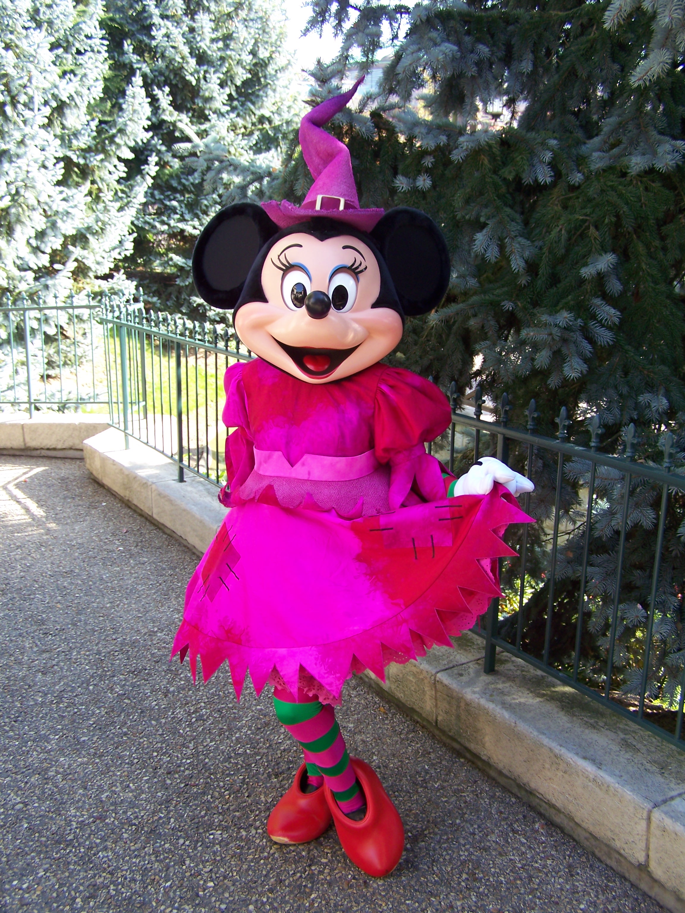 In 2007 Minnie was wearing her pink with outfit during several mini shows in the Disneyland Park.