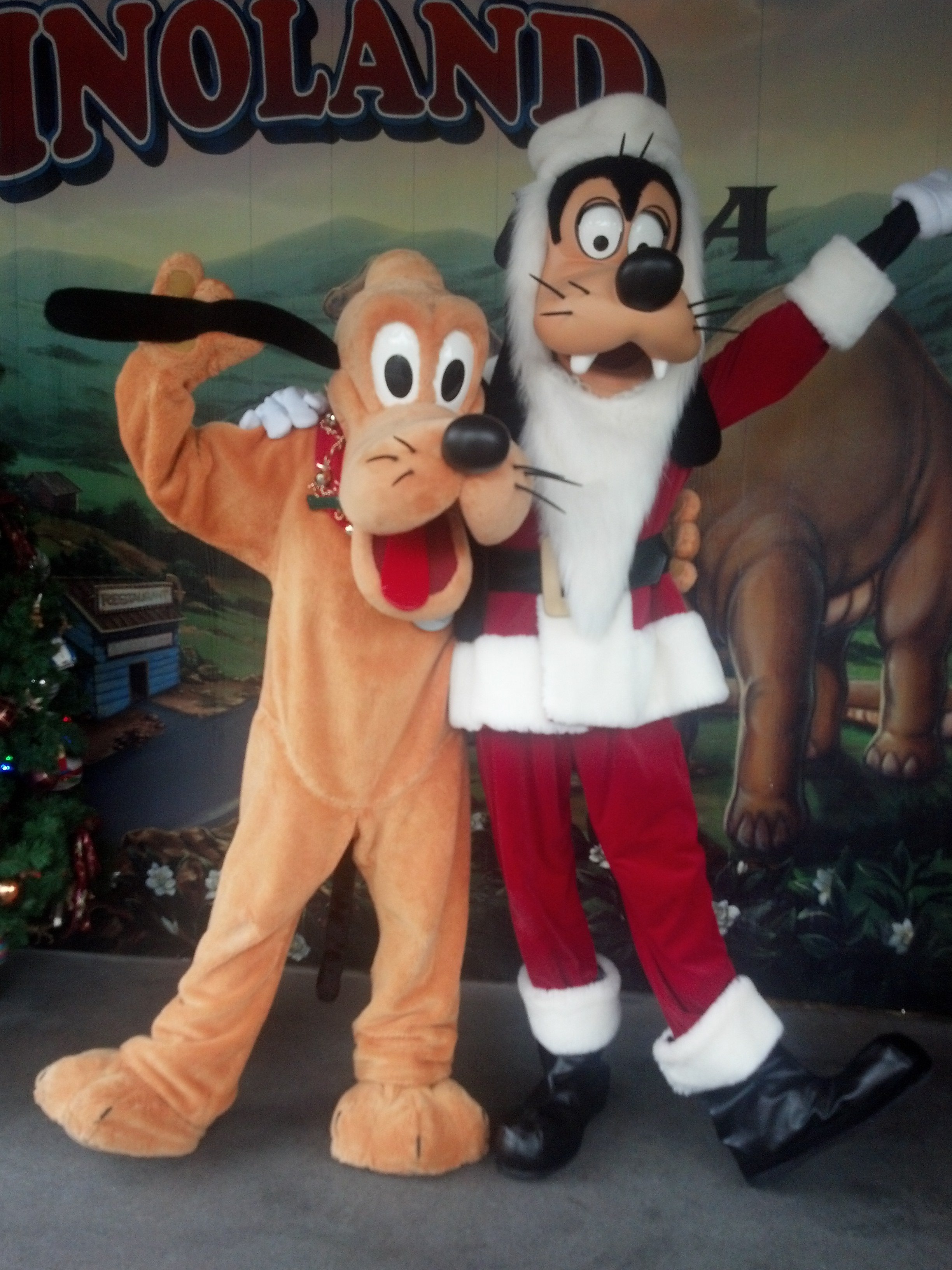 Walt Disney World, Animal Kingdom, Christmas 2013, Meet and Greet, Goofy and Pluto
