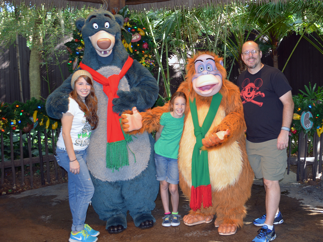 Walt Disney World, Animal Kingdom, Christmas 2013, Camp Minnie Mickey, Baloo, King Louie, Kenny the Pirate