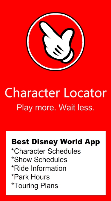 KennythePirates Disney World Character Locator App with Character Schedules, Touring Plans, Park Hours, Wait Times and MORE!