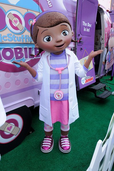 Doc McStuffins as she appeared for her mobile tour.