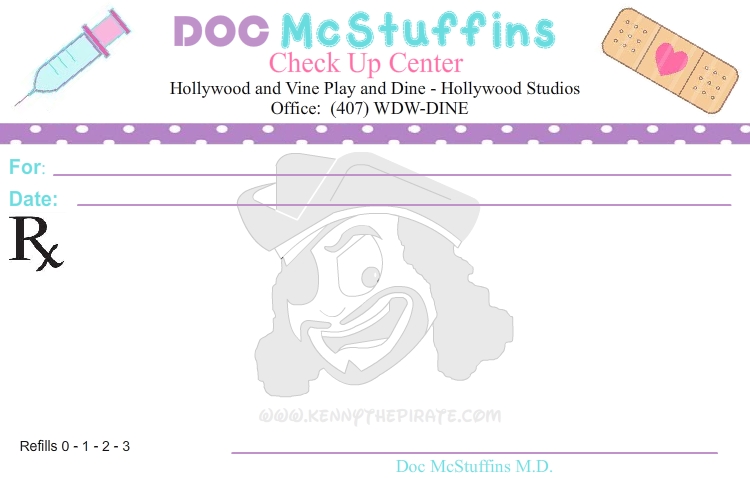 Doc McStuffins prescription, kenny the pirate