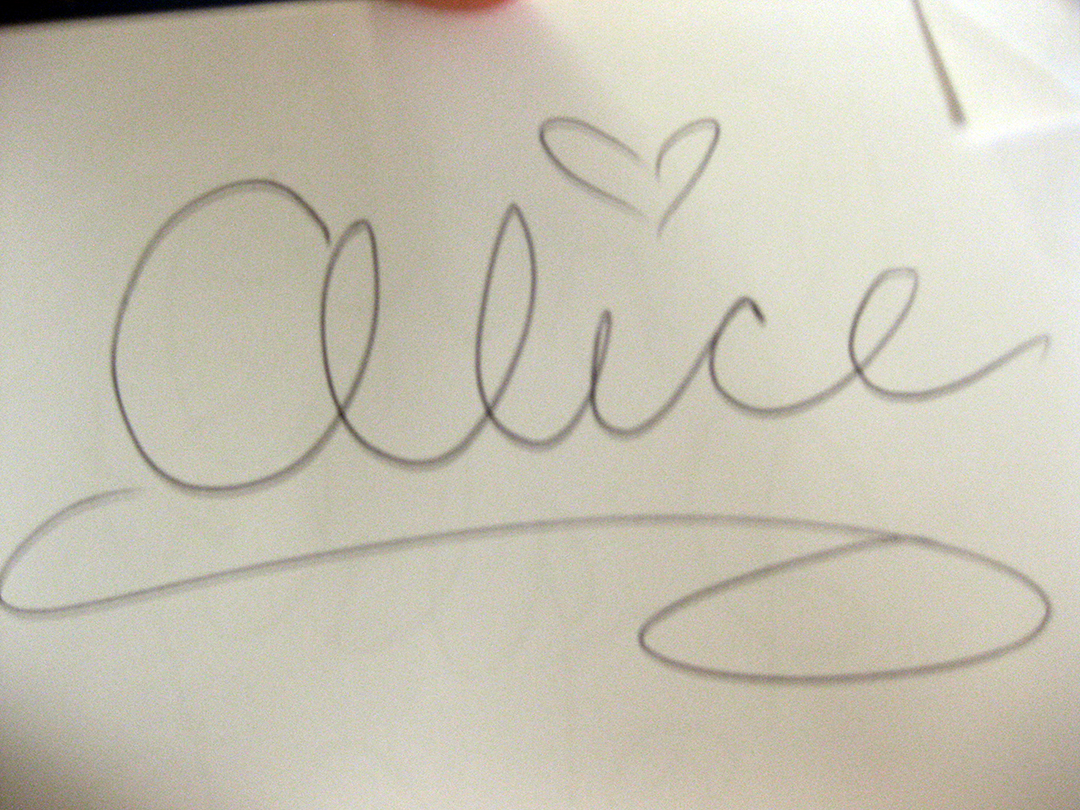 Alice in Wonderland Autograph