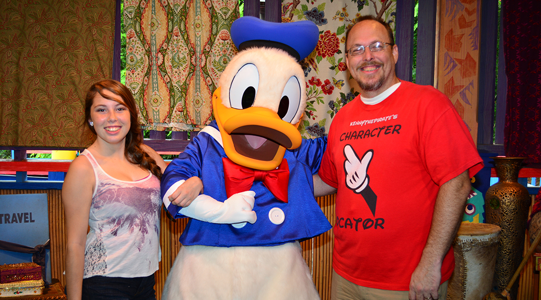 KennythePirate with Donald Duck at Animal Kingdom's Discovery Island