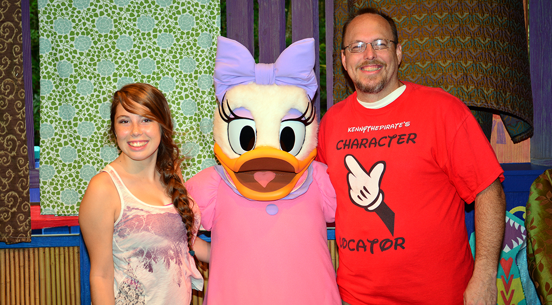 KennythePirate meeting with Daisy Duck at Animal Kingdom