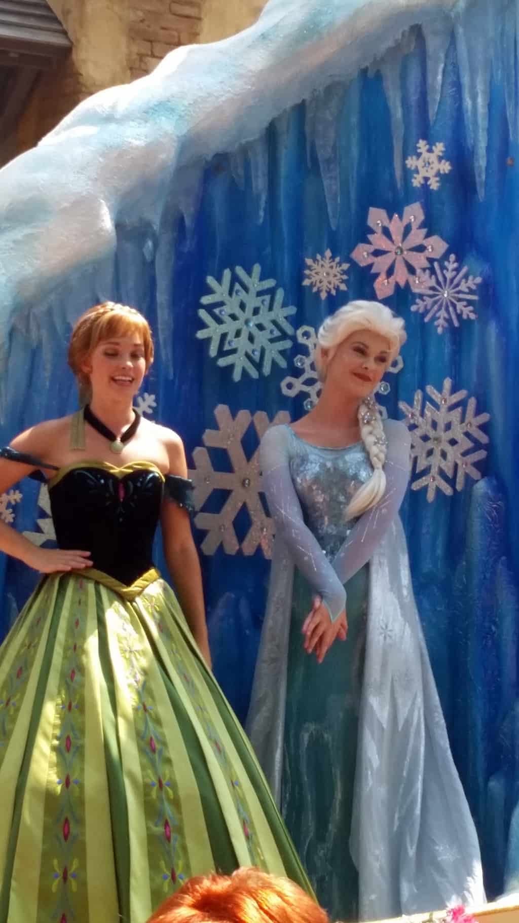Festival of Fantasy Parade Anna and Elsa in Magic Kingdom