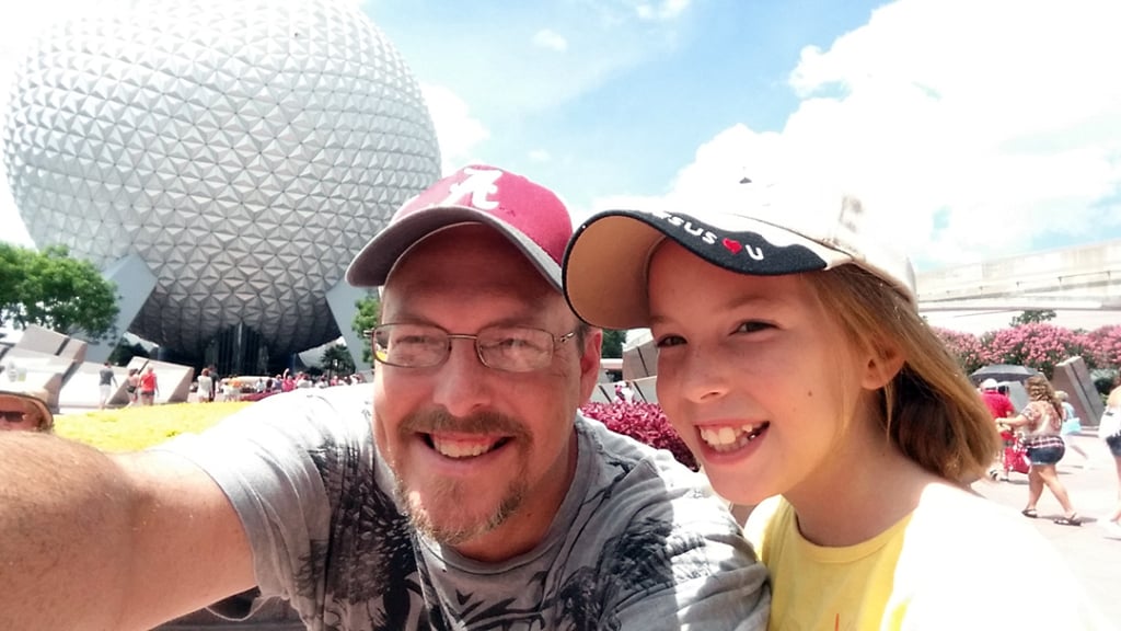 Epcot photo with Spaceship Earth