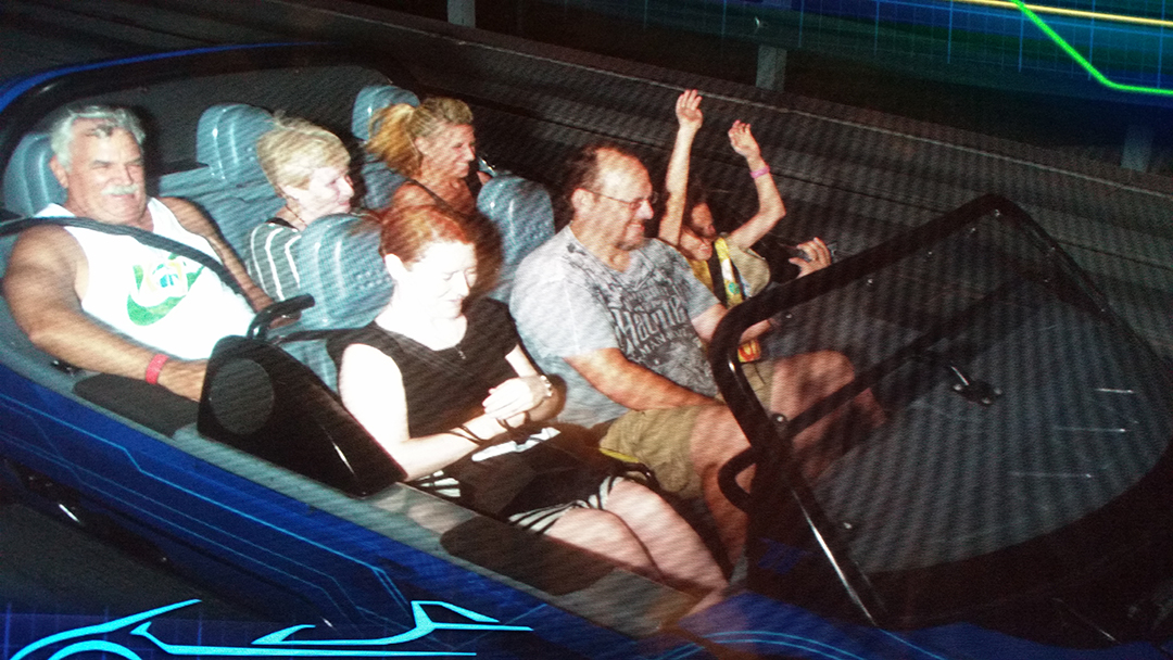 On ride photo at Test Track at Epcot