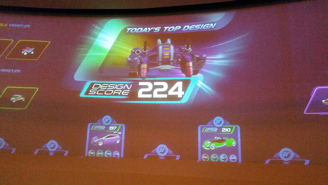 car score at Test Track at Epcot