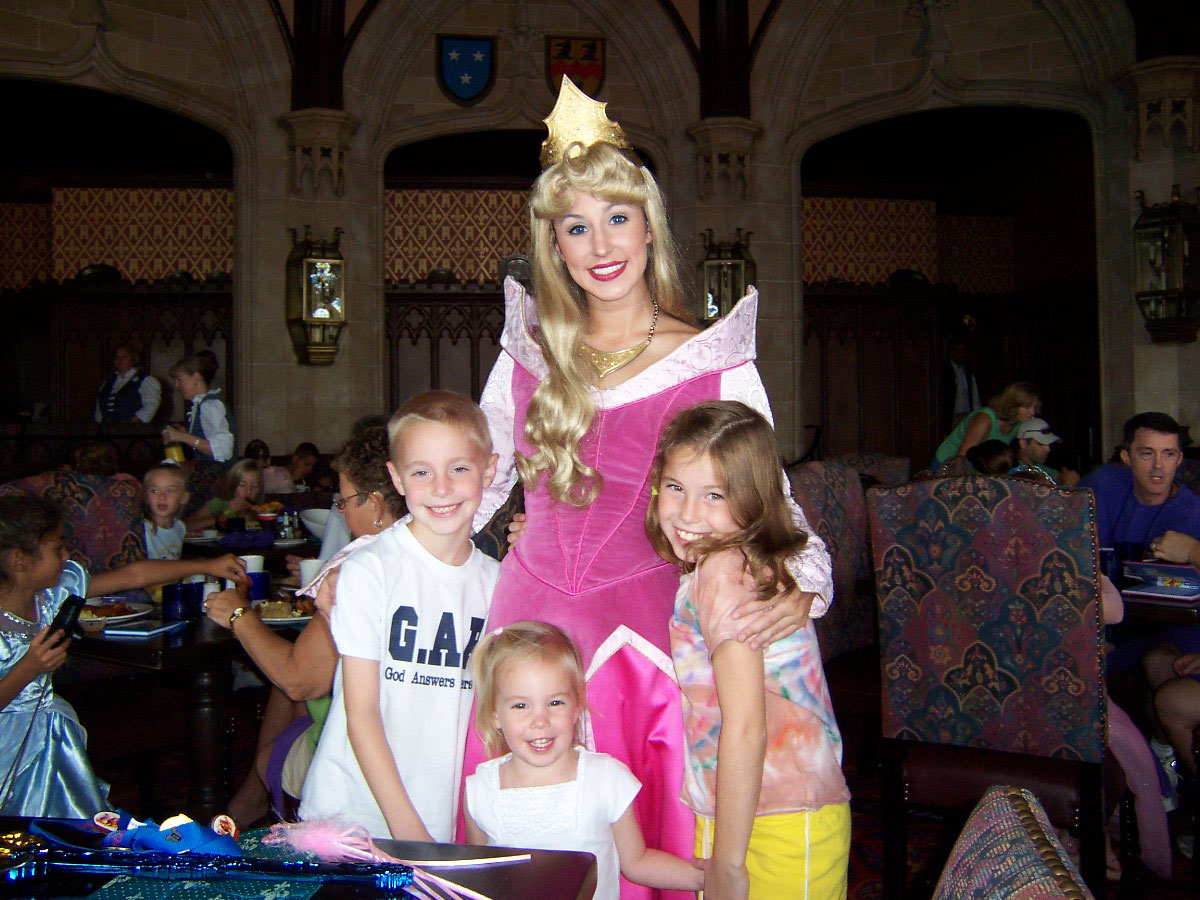 Aurora at Cinderella's Royal Table in the Magic Kingdom at Disney World