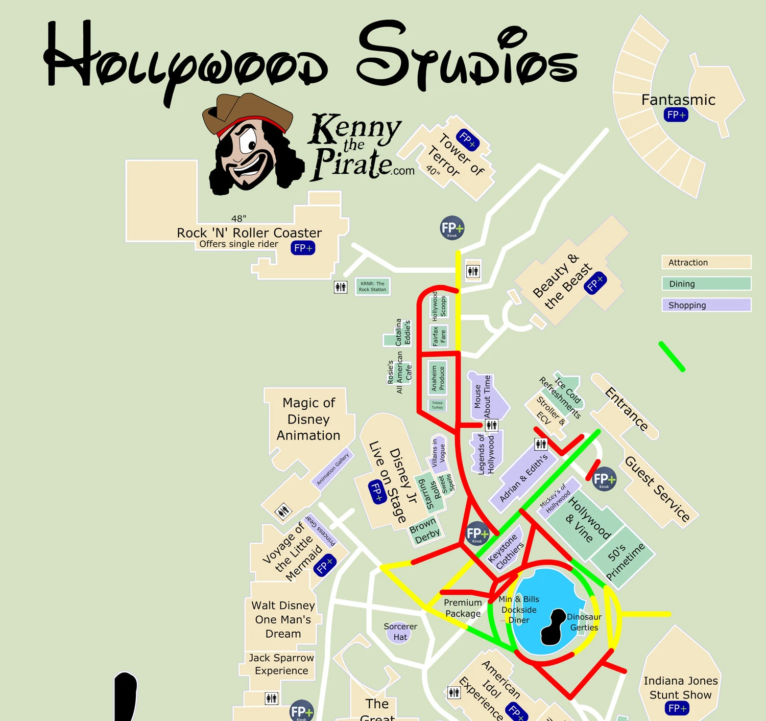 Hollywood Studios  Fireworks Map KennythePirate