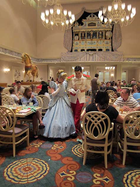 Cinderella and Prince Charming at 1900 Park Fare at the Grand Floridian Resort at Disney World