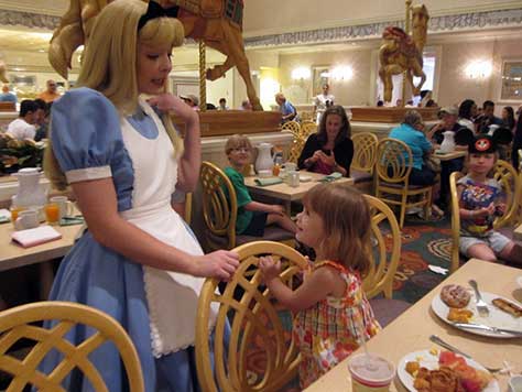 Alice in Wonderland at 1900 Park Fare at the Grand Floridian Resort at Disney World