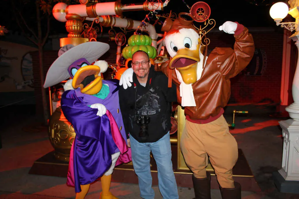Darkwing Duck and Launchpad McQuack at Disneyland Paris Halloween Soiree 2014