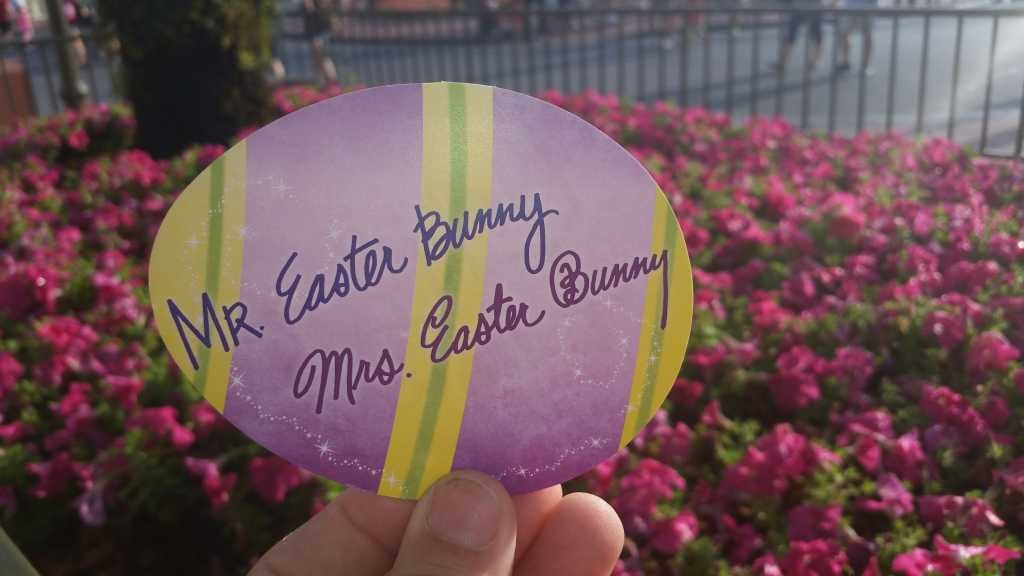 Easter Bunny autograph card at the Magic Kingdom in Disney World