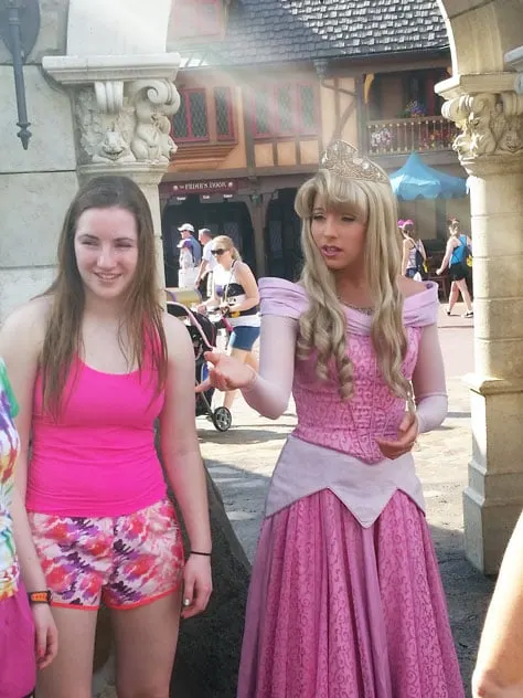 Aurora meet and greet in Magic Kingdom at Walt Disney World