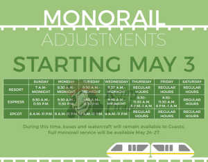 Walt Disney World monorail schedule