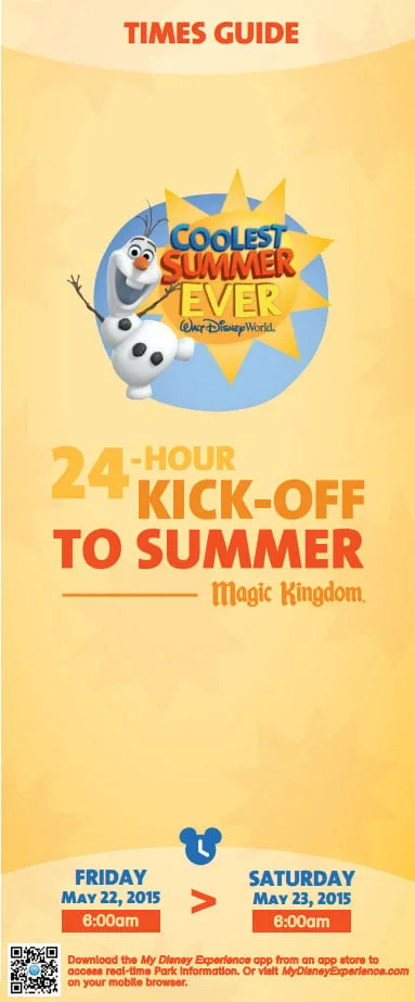 Magic Kingdom 24 hour party coolest summer ever times guide front