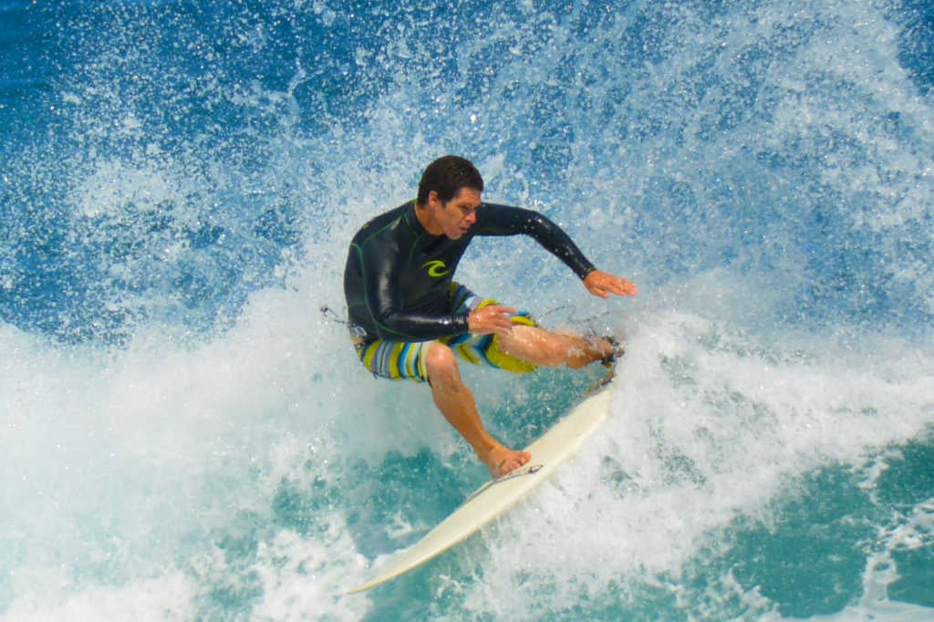 Banzai Pipeline surfer on the North Shore of Ohau Hawaii