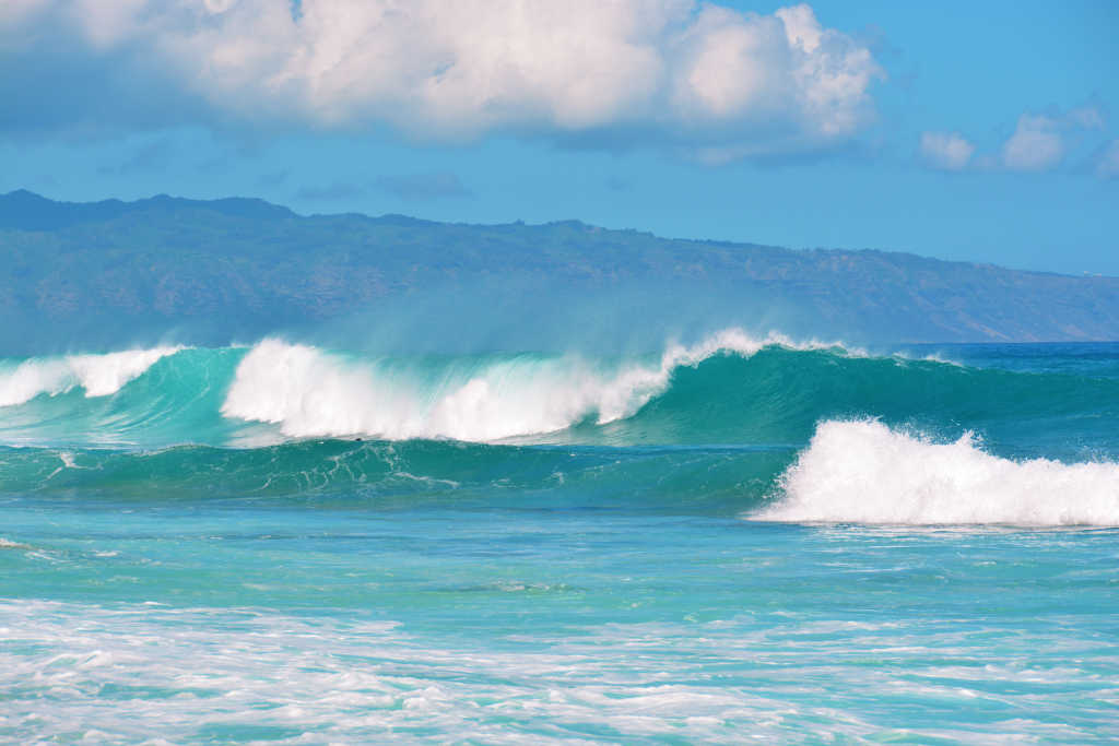 Banzai Pipeline surfer on the North Shore of Ohau Hawaii
