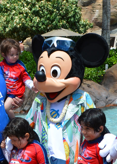 Mickey Mouse by the pool at Disney's Aulani