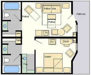 all star music suites room layout