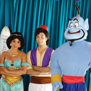 Aladdin, Jasmine and Genie at Disneyland Adventureland 2015