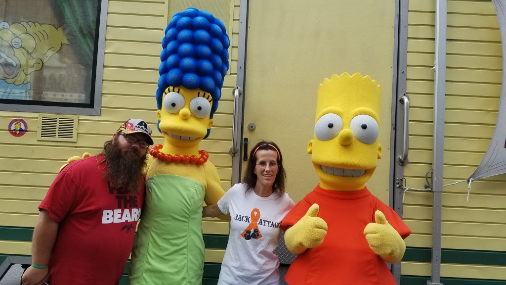 Universal Orlando Character Day with Ryan and Heather April 2016 (11) Marge and Bart Simpson